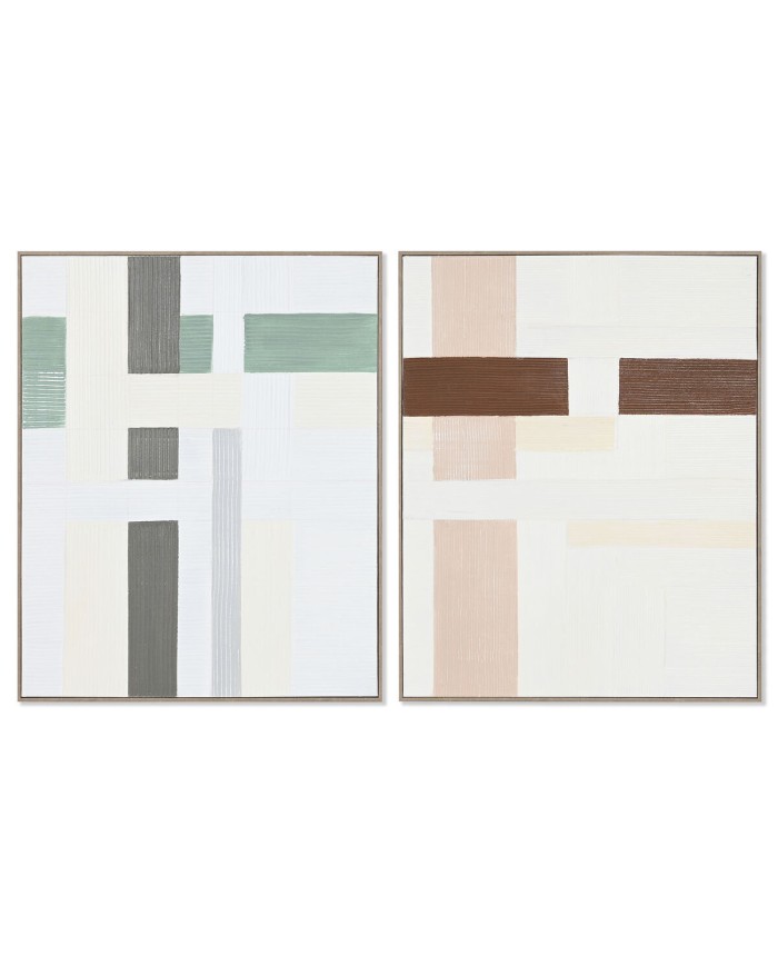 Quadro Home ESPRIT Astratto Città 82,2 x 4,5 x 102 cm (2 Unità)