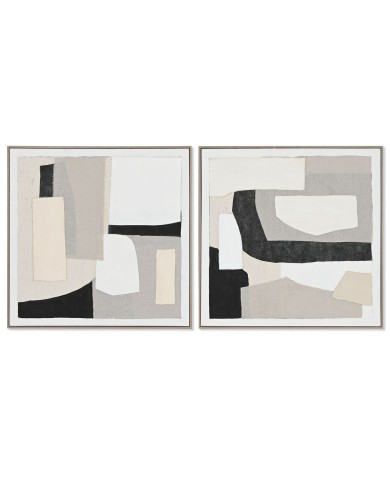 Quadro Home ESPRIT Astratto Città 82,3 x 4,5 x 82,3 cm (2 Unità)