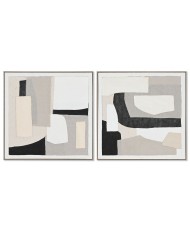 Quadro Home ESPRIT Astratto Città 82,3 x 4,5 x 82,3 cm (2 Unità)