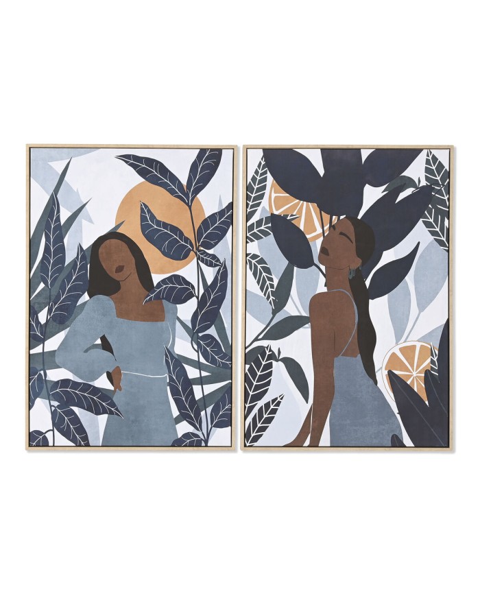 Quadro Home ESPRIT Tropicale 63 x 4,5 x 93 cm (2 Unità)