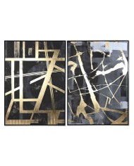 Quadro Home ESPRIT Astratto Moderno 103 x 4,5 x 143 cm (2 Unità)