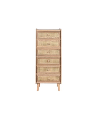 Cassettiera Home ESPRIT Naturale Rattan Legno di paulownia 40 x 30 x 104 cm Cassettiera Home ESPRIT Naturale Rattan Legno di paulownia 40 x 30 x 104 cm