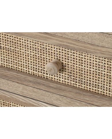 Cassettiera Home ESPRIT Naturale Rattan Legno di paulownia 40 x 30 x 104 cm
