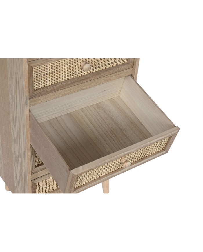 Cassettiera Home ESPRIT Naturale Rattan Legno di paulownia 40 x 30 x 104 cm