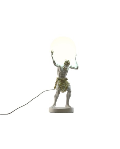 Lampada da tavolo Home ESPRIT Bianco Dorato Resina Plastica 220 V 18 x 17 x 44 cm