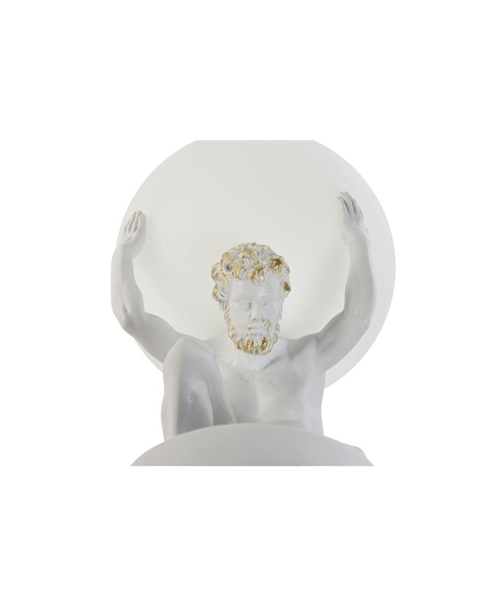 Lampada da tavolo Home ESPRIT Bianco Dorato Resina Plastica 220 V 14 x 14 x 32 cm