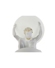 Lampada da tavolo Home ESPRIT Bianco Dorato Resina Plastica 220 V 14 x 14 x 32 cm