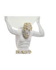 Lampada da tavolo Home ESPRIT Bianco Dorato Resina Plastica 220 V 18 x 17 x 44 cm