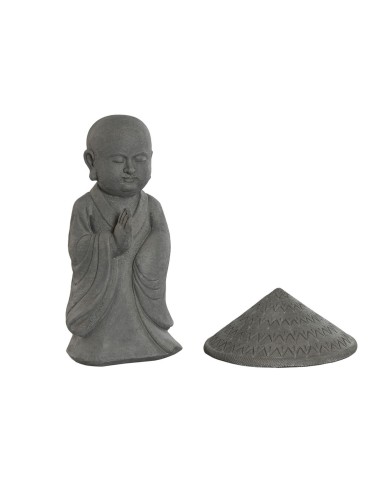 Statua Decorativa Home ESPRIT Grigio Frate Orientale 30 x 30 x 51 cm