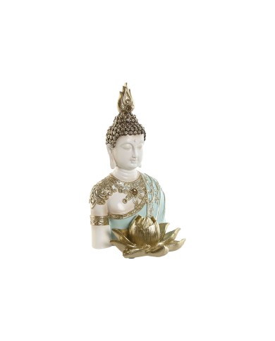 Statua Decorativa Home ESPRIT Turchese Dorato Buddha Orientale 12 x 12 x 22 cm Statua Decorativa Home ESPRIT Turchese Dorato Buddha Orientale 12 x 12 x 22 cm