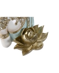 Statua Decorativa Home ESPRIT Turchese Dorato Buddha Orientale 12 x 12 x 22 cm
