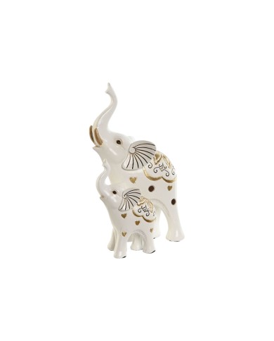 Statua Decorativa Home ESPRIT Bianco Dorato Elefante Romantico 11 x 8 x 19 cm Statua Decorativa Home ESPRIT Bianco Dorato Elefante Romantico 11 x 8 x 19 cm
