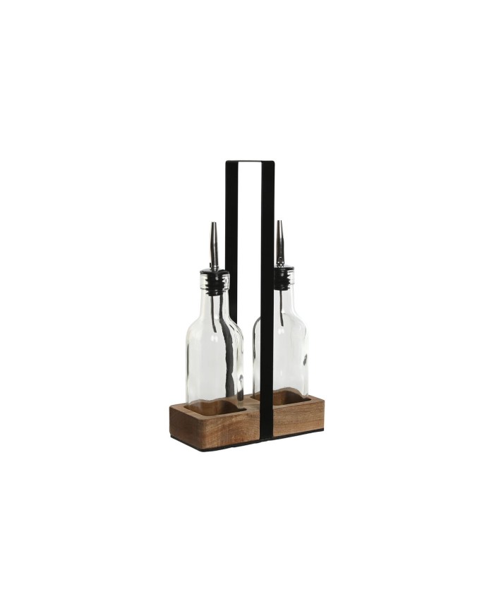 Set per Condire Home ESPRIT Nero Naturale Cristallo Legno di acacia 180 ml 15 x 7 x 28 cm Set per Condire Home ESPRIT Nero Naturale Cristallo Legno di acacia 180 ml 15 x 7 x 28 cm