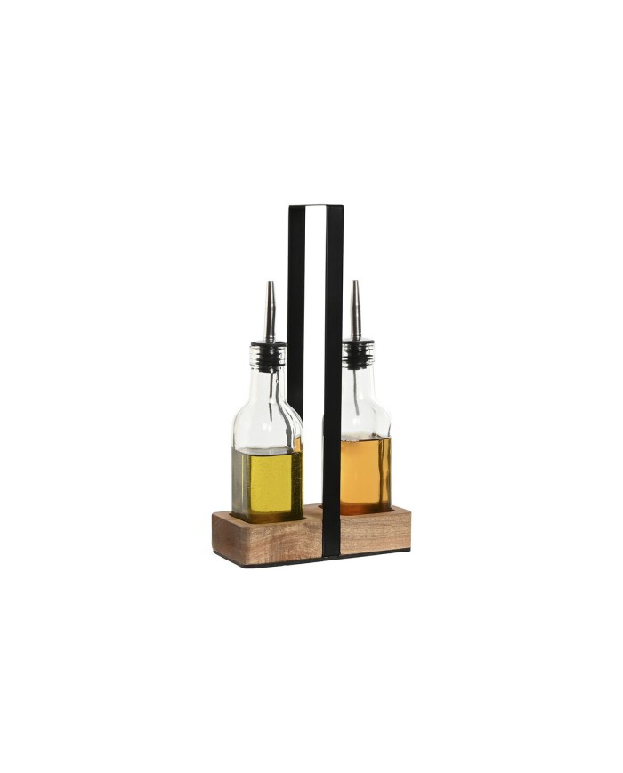 Set per Condire Home ESPRIT Nero Naturale Cristallo Legno di acacia 180 ml 15 x 7 x 28 cm Set per Condire Home ESPRIT Nero Naturale Cristallo Legno di acacia 180 ml 15 x 7 x 28 cm