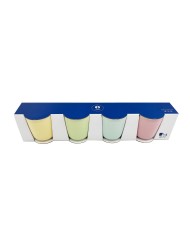 Set di Tazze da Caffè Home ESPRIT Giallo Azzurro Verde Rosa Porcellana 90 ml 4 Pezzi