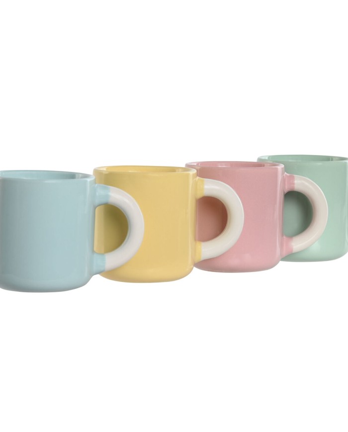 Set di Tazze da Caffè Home ESPRIT Giallo Azzurro Verde Rosa Porcellana 110 ml 4 Pezzi Set di Tazze da Caffè Home ESPRIT Giallo Azzurro Verde Rosa Porcellana 110 ml 4 Pezzi
