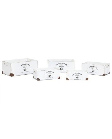 Set di Scatole Decorative Home ESPRIT Sanderford Bianco Legno di abete 35 x 22 x 15 cm (5 Pezzi) Set di Scatole Decorative Home ESPRIT Sanderford Bianco Legno di abete 35 x 22 x 15 cm (5 Pezzi)