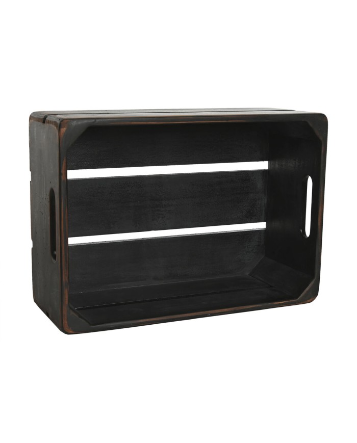 Scatole per conservare Home ESPRIT Cox Apples 1830 Nero Legno di abete 40 x 30 x 15 cm 3 Pezzi