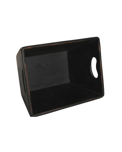 Scatole per conservare Home ESPRIT Nero Legno di abete 34 x 26 x 18 cm 4 Pezzi