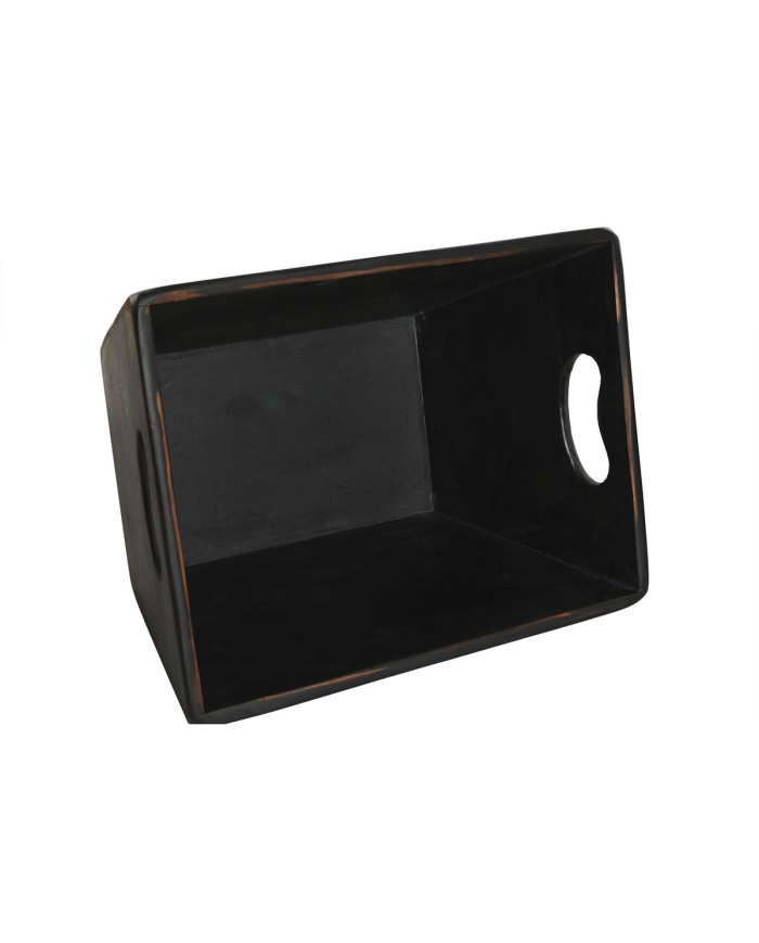 Scatole per conservare Home ESPRIT Nero Legno di abete 34 x 26 x 18 cm 4 Pezzi