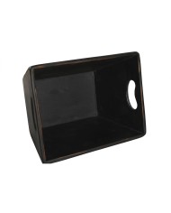 Scatole per conservare Home ESPRIT Nero Legno di abete 34 x 26 x 18 cm 4 Pezzi