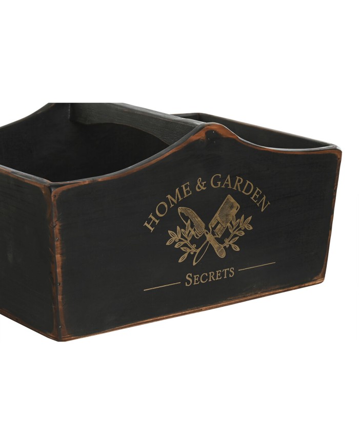 Set di Vassoi Home ESPRIT Nero Legno di abete 35 x 22 x 18 cm Set di Vassoi Home ESPRIT Nero Legno di abete 35 x 22 x 18 cm