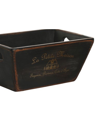 Scatole per conservare Home ESPRIT Nero Legno di abete 34 x 26 x 18 cm 4 Pezzi