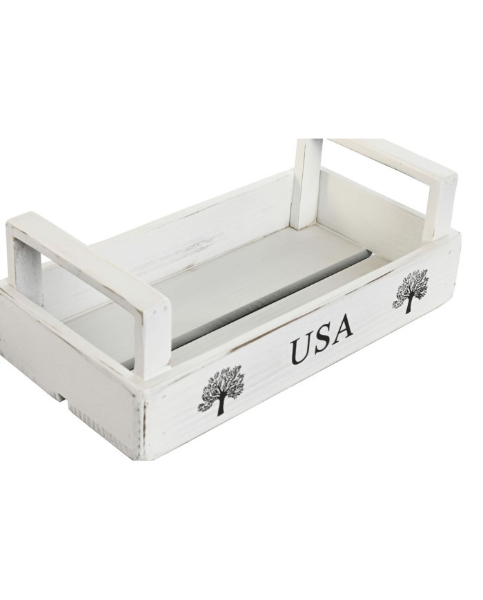 Scatole per conservare Home ESPRIT Bianco Legno di abete 39 x 19 x 12 cm 3 Pezzi