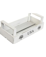 Scatole per conservare Home ESPRIT Bianco Legno di abete 39 x 19 x 12 cm 3 Pezzi