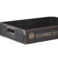 Set di Vassoi Home ESPRIT Nero Legno di abete 56 x 38 x 10 cm (3 Pezzi)