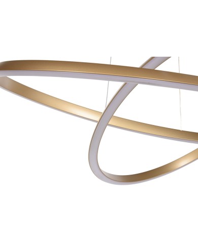 Lampadario Home ESPRIT Bianco Dorato Silicone Alluminio 55 W 80 x 80 x 20 cm