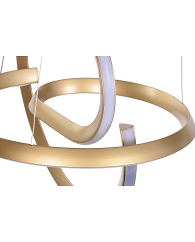 Lampadario Home ESPRIT Bianco Dorato Silicone Alluminio 55 W 40 x 40 x 42 cm