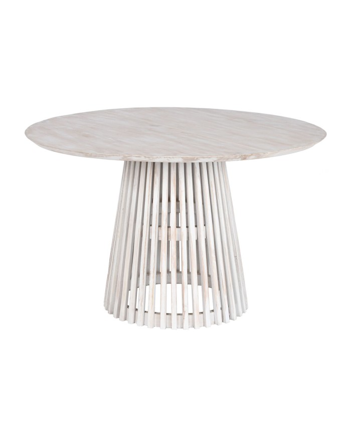 Tavolo da Pranzo Home ESPRIT Bianco legno di mindi 120 x 120 x 75 cm Tavolo da Pranzo Home ESPRIT Bianco legno di mindi 120 x 120 x 75 cm