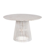 Tavolo da Pranzo Home ESPRIT Bianco legno di mindi 150 x 150 x 75 cm