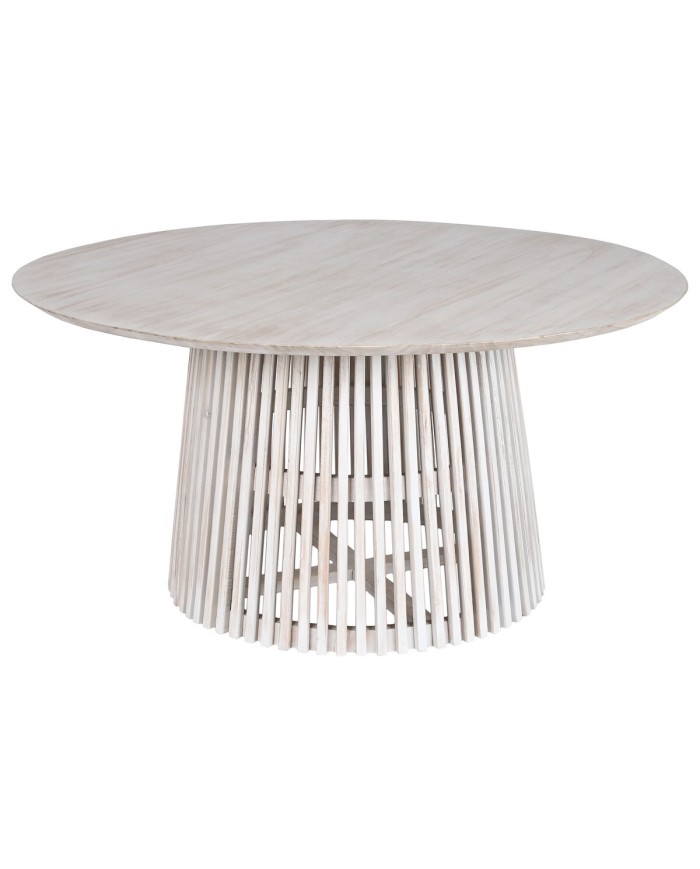 Tavolo da Pranzo Home ESPRIT Bianco legno di mindi 150 x 150 x 75 cm