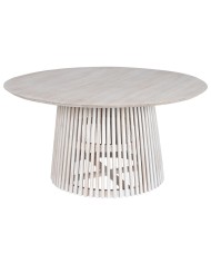 Tavolo da Pranzo Home ESPRIT Bianco legno di mindi 150 x 150 x 75 cm