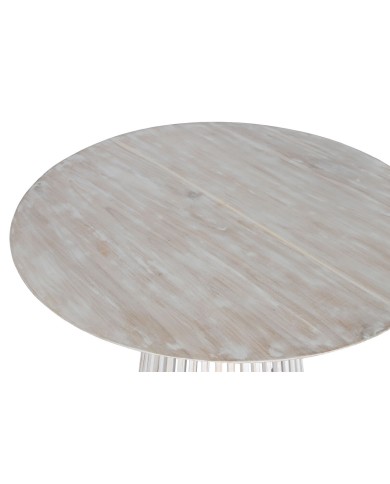 Tavolo da Pranzo Home ESPRIT Bianco legno di mindi 120 x 120 x 75 cm Tavolo da Pranzo Home ESPRIT Bianco legno di mindi 120 x 120 x 75 cm