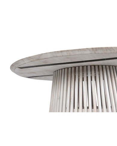 Tavolo da Pranzo Home ESPRIT Bianco legno di mindi 150 x 150 x 75 cm