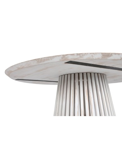 Tavolo da Pranzo Home ESPRIT Bianco legno di mindi 120 x 120 x 75 cm