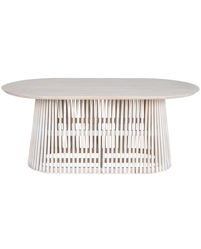 Tavolo da Pranzo Home ESPRIT Bianco legno di mindi 180 x 100 x 75 cm Tavolo da Pranzo Home ESPRIT Bianco legno di mindi 180 x 100 x 75 cm