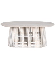 Tavolo da Pranzo Home ESPRIT Bianco legno di mindi 150 x 150 x 75 cm