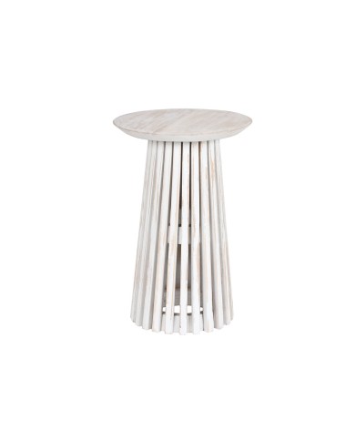Tavolino Aggiuntivo Home ESPRIT Bianco legno di mindi 40 x 40 x 60 cm