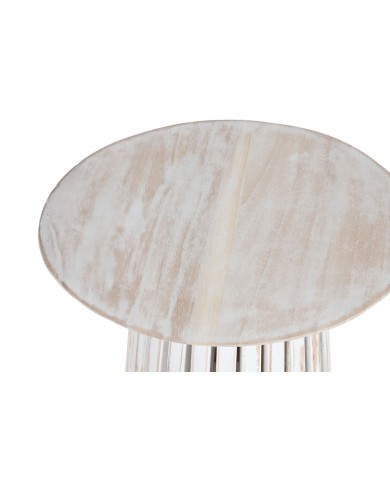 Tavolino Aggiuntivo Home ESPRIT Bianco legno di mindi 40 x 40 x 60 cm