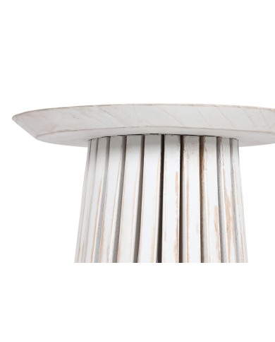 Tavolino Aggiuntivo Home ESPRIT Bianco legno di mindi 40 x 40 x 60 cm