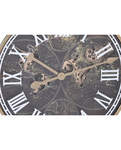 Orologio da Parete Home ESPRIT Marrone Dorato Cristallo Ferro 59 x 8,5 x 59 cm
