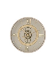 Orologio da Parete Home ESPRIT Nero Dorato Naturale Cristallo Ferro Vintage 67 x 9 x 67 cm