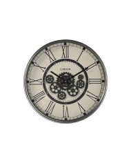 Orologio da Parete Home ESPRIT Bianco Beige Dorato Cristallo Ferro 60 x 8 x 60 cm 59,5 x 8,5 x 59,5 cm