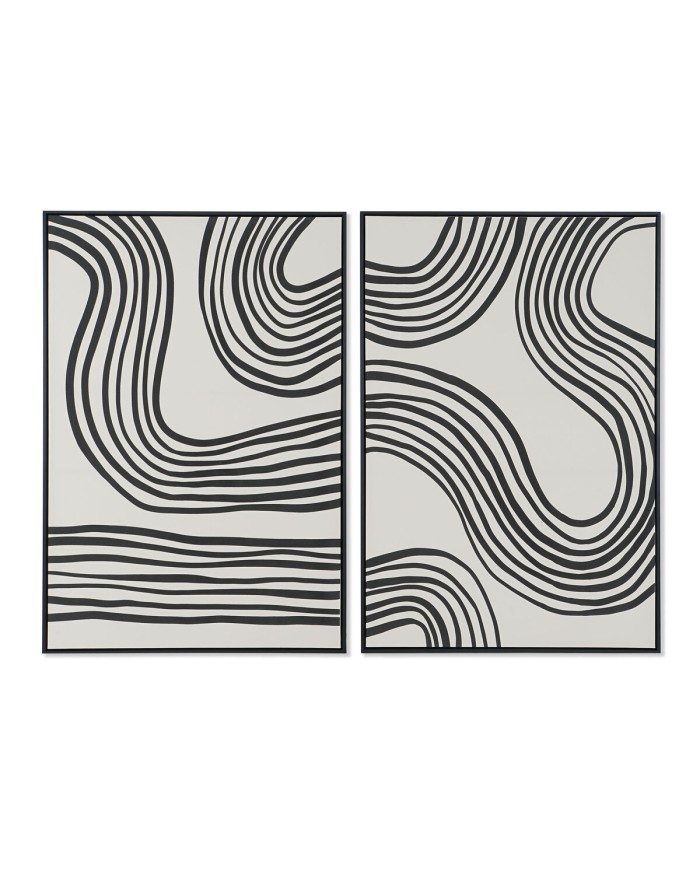 Quadro Home ESPRIT Nero Beige Moderno 83 x 4,5 x 123 cm (2 Unità)