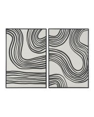 Quadro Home ESPRIT Bianco Nero Città 83 x 4,5 x 123 cm (2 Unità)