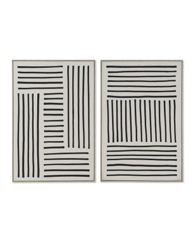 Quadro Home ESPRIT Bianco Nero Città 83 x 4,5 x 123 cm (2 Unità)